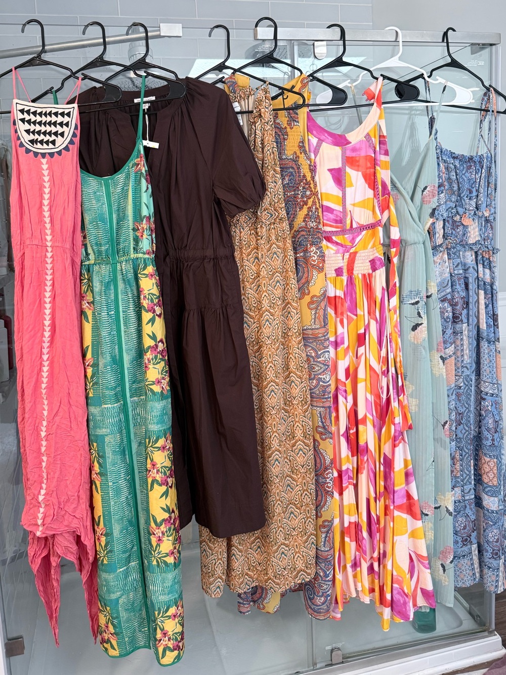 7 Maxi Dress Bundle Size M Fall Work Teacher Boho Capsule Some Like New